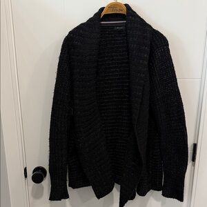 RW&CO. Black Open-Front Knit Cardigan size large